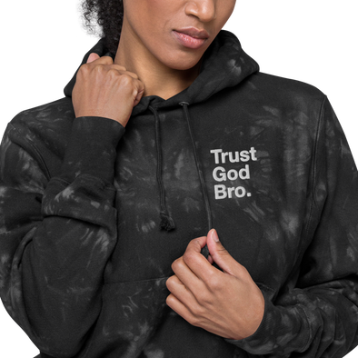 Trust God Bro - Unisex Champion tie-dye hoodie
